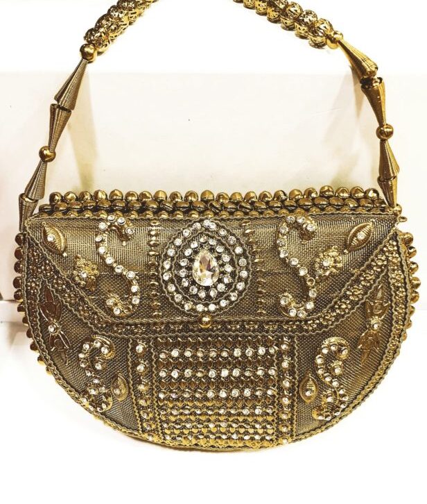 Rustic Style Antique Brass Clutch Bag