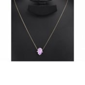 Hamsa Shape Opal Necklace
