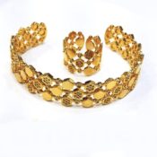 Honeycomb Style CZ Bracelet With Ring