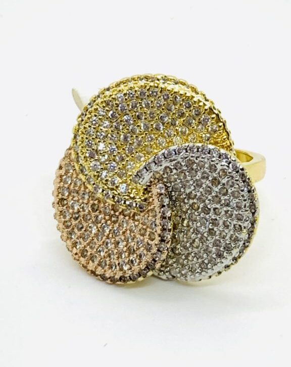 3 Tone Zircon Finger Ring