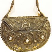 Round Bridal Antique Brass Clutch Bag