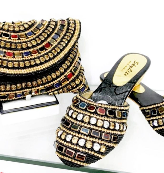 Indian Queens Clutch Bags with Shoes Set