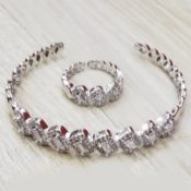 Zircon Layers Bracelet with Ring Set