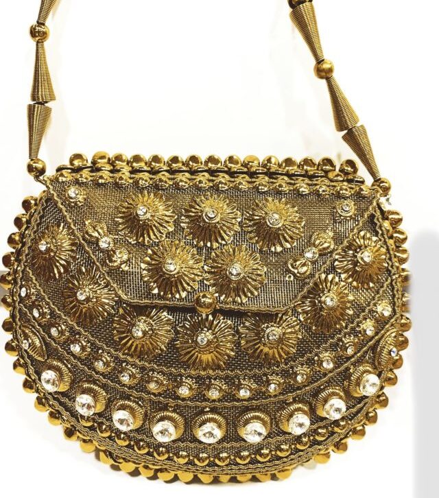 Artistic Antique Brass Clutch Bag