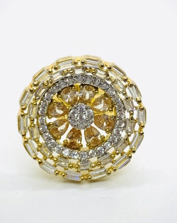 Exquisite Indian Golden AD Zircon Finger Ring