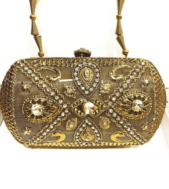 Ethnic Jyoti Antique Brass Clutch Bag
