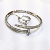 Stainless Steel Zircon Bracelet and Finger Ring