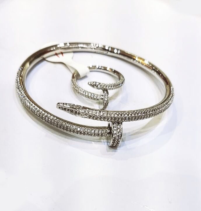 Stainless Steel Zircon Bracelet and Finger Ring