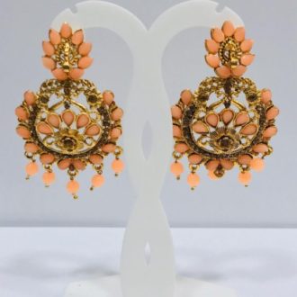 Peach Minakari Earrings