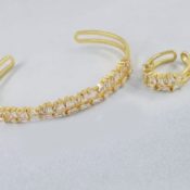 Unique Baguette Cz Bracelet and Ring Set