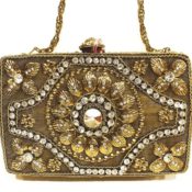 Handcrafted Square Antique Brass Clutch Bag