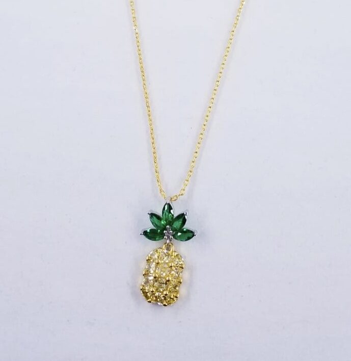 CZ Pineapple Short Necklace