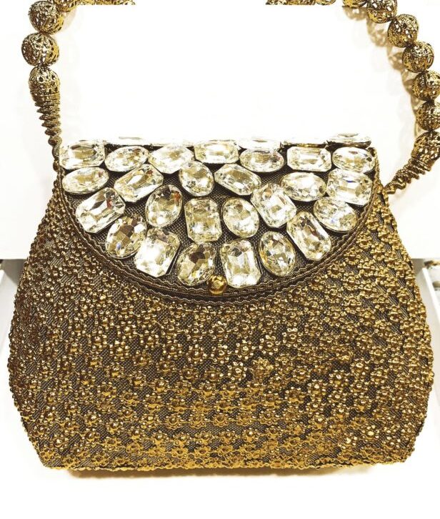 Traditional Mehendi Brass Clutch Bag