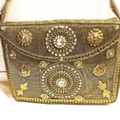 Diwali Design Antique Brass Clutch Bag