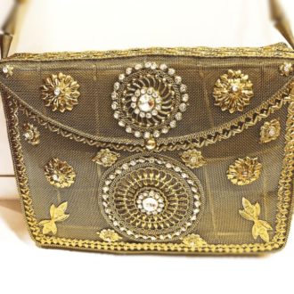 Diwali Design Antique Brass Clutch Bag