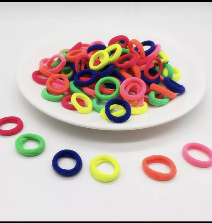 Mini Hair Elastics 100 pieces in 1 packet