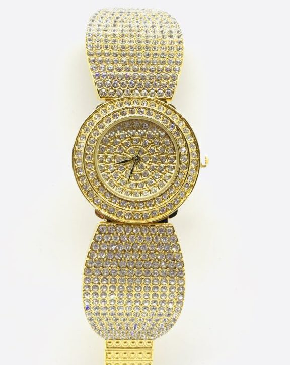 Tivaye Crystal Gold Water Resistance Watch