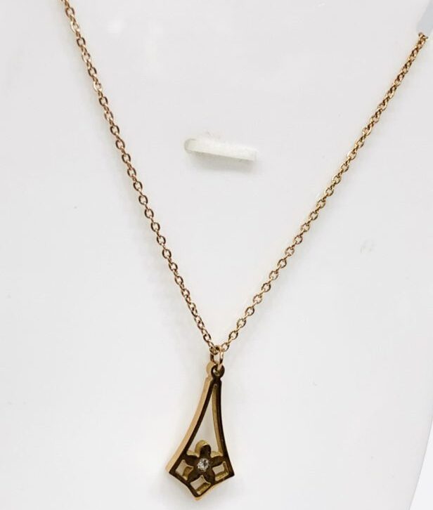 Flower cut Rose Gold Plated Necklace