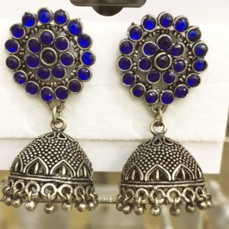 Blue Antique Silver Earrings