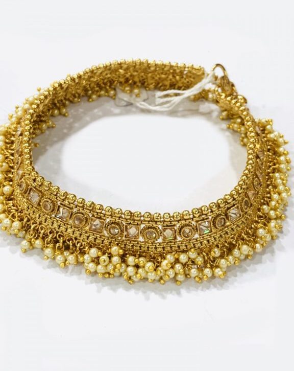 Pearl & Brass Anklet