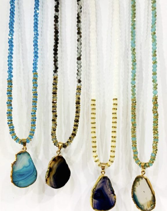 Precious Stone Long Necklace
