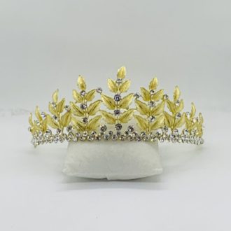 Golden Crystal Crown Tiara