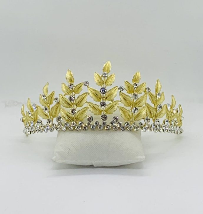 Golden Crystal Crown Tiara