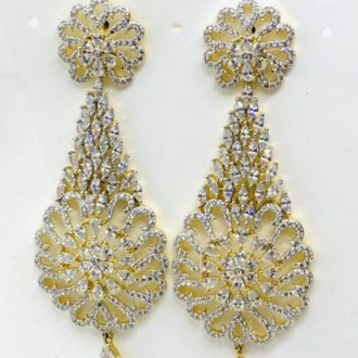 Flawless Chandeliers American Diamond CZ Stones Earrings