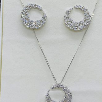 Zircon Necklace & Earring Set