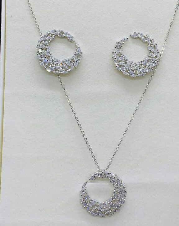 Zircon Necklace & Earring Set