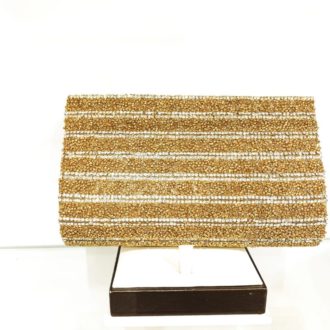Compact Beads And Crystal Clutch Bag