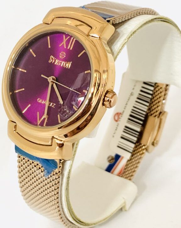Sveston Rose Gold Mesh Belt Ladies Watch