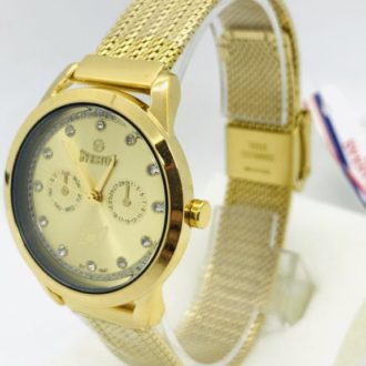 Sveston Mash Belt Golden Water Resistance Watch