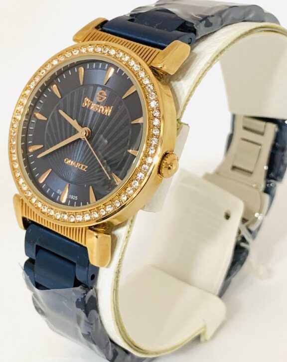 Sveston Blue Round Diamond Water Resistance Watch