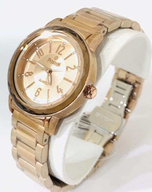 Sveston Rose Gold Golden Cut Dial Water Resistance Watch