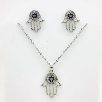 Divine Hamsa Neclace Earrings Set