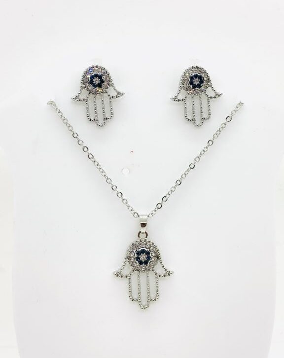 Divine Hamsa Neclace Earrings Set