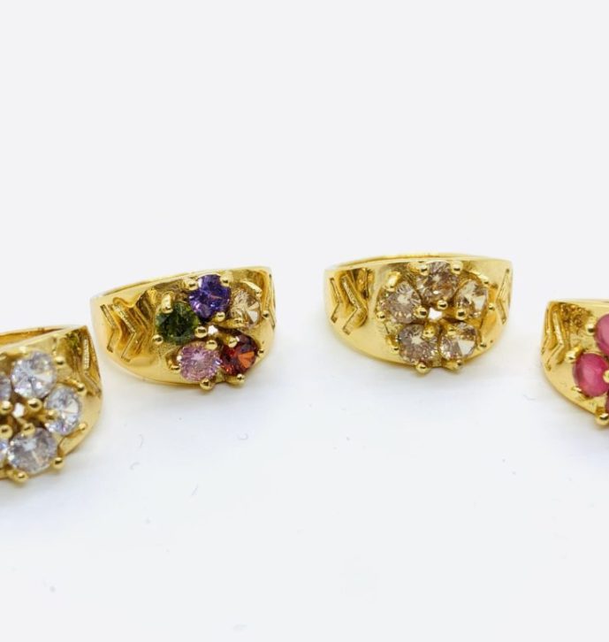 Kids Multi Colour Flower Finger Rings