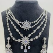 Precious SAJ Designer American Diamond Necklace Set