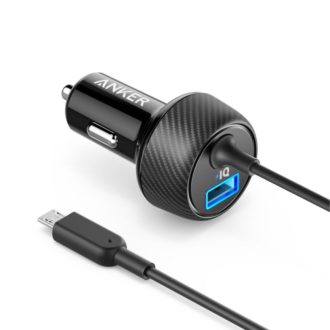 Anker Car Charger - Power Drive 2 Elite with Lightning Connector Black