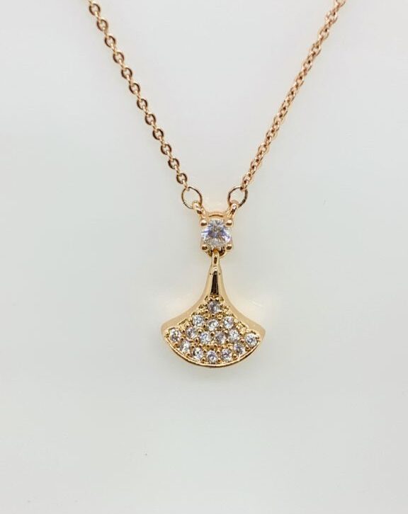 Delicate Rose Gold Zircon Necklace