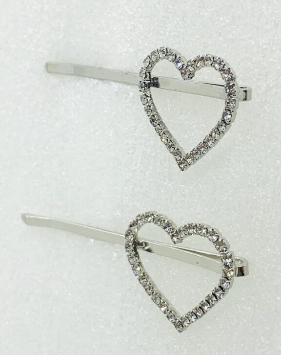 Heart Shaped Crystal Hair Party Pins