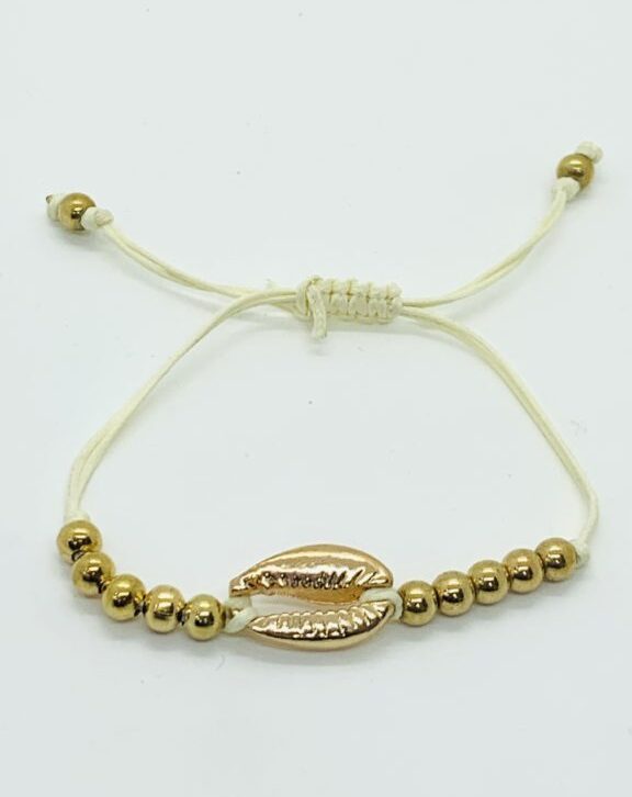 Sea Shell White Band Bracelet Adjustable Bracelet