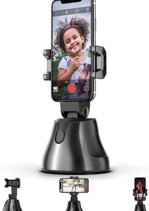 Portable All-in-one Smart Auto Shooting Selfie Stick with 360 Degree Auto Object Tracking Holder