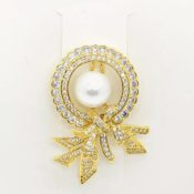 Crystal Floral Zircon Broach Party Pin