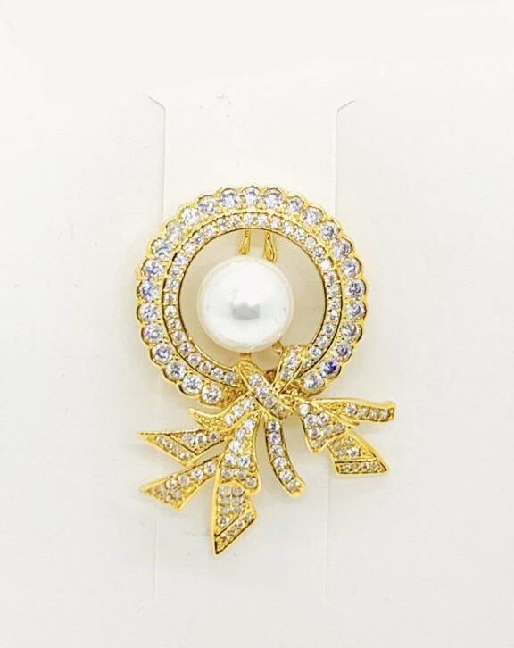 Crystal Floral Zircon Broach Party Pin