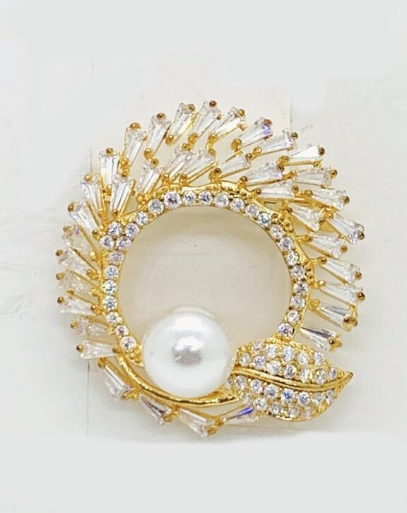 Crown Ring Zircon Crystal Broach Pin