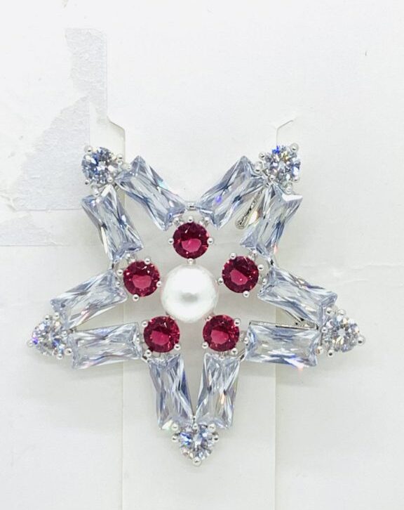 Baguette Crystal Star Broach