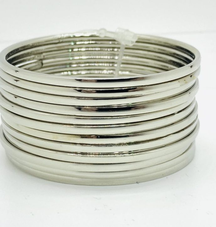 Kids Silver Lining Bangles – 12 Piece Set