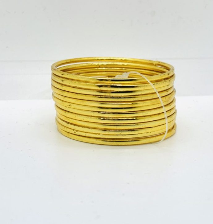 Kids Golden Lines Bangles – 12 Pieces Set
